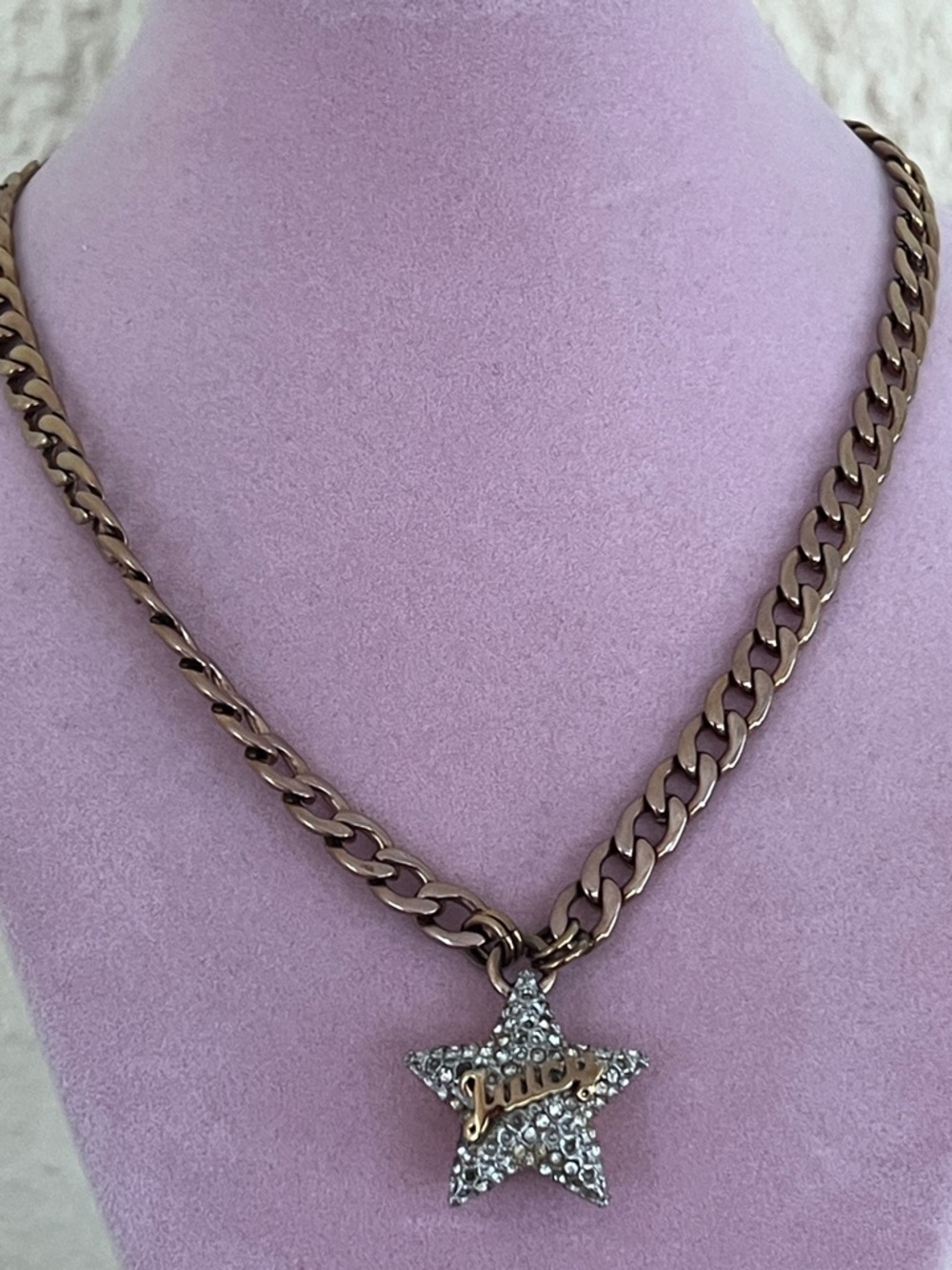 Gold Chain Necklace with Crystal Star Pendant by - Picture 3 of 7